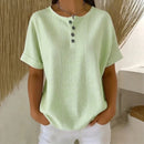 (Pague 1 Leve 2) Blusa Euddora™ Com Listras Delicadas e Botões Frontais