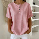 (Pague 1 Leve 2) Blusa Euddora™ Com Listras Delicadas e Botões Frontais